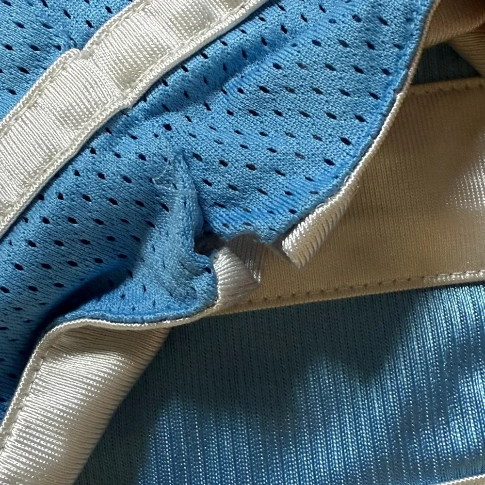 Nike Dazzle Basketball‎ Shorts Mens XL Blue Silky Shiny UNC Baggy Reversible